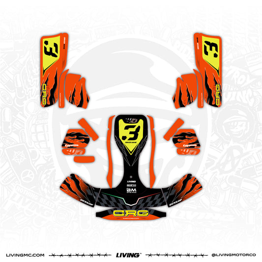 CRG NA3 Kart Graphics Kit "No Mercy Orange"