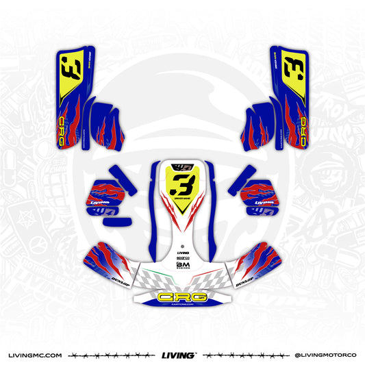 CRG NA3 Kart Graphics Kit "No Mercy Red Blue"