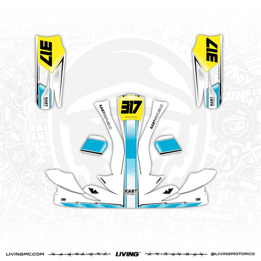 Kart Republic Graphics Kit "Blue Stripe"