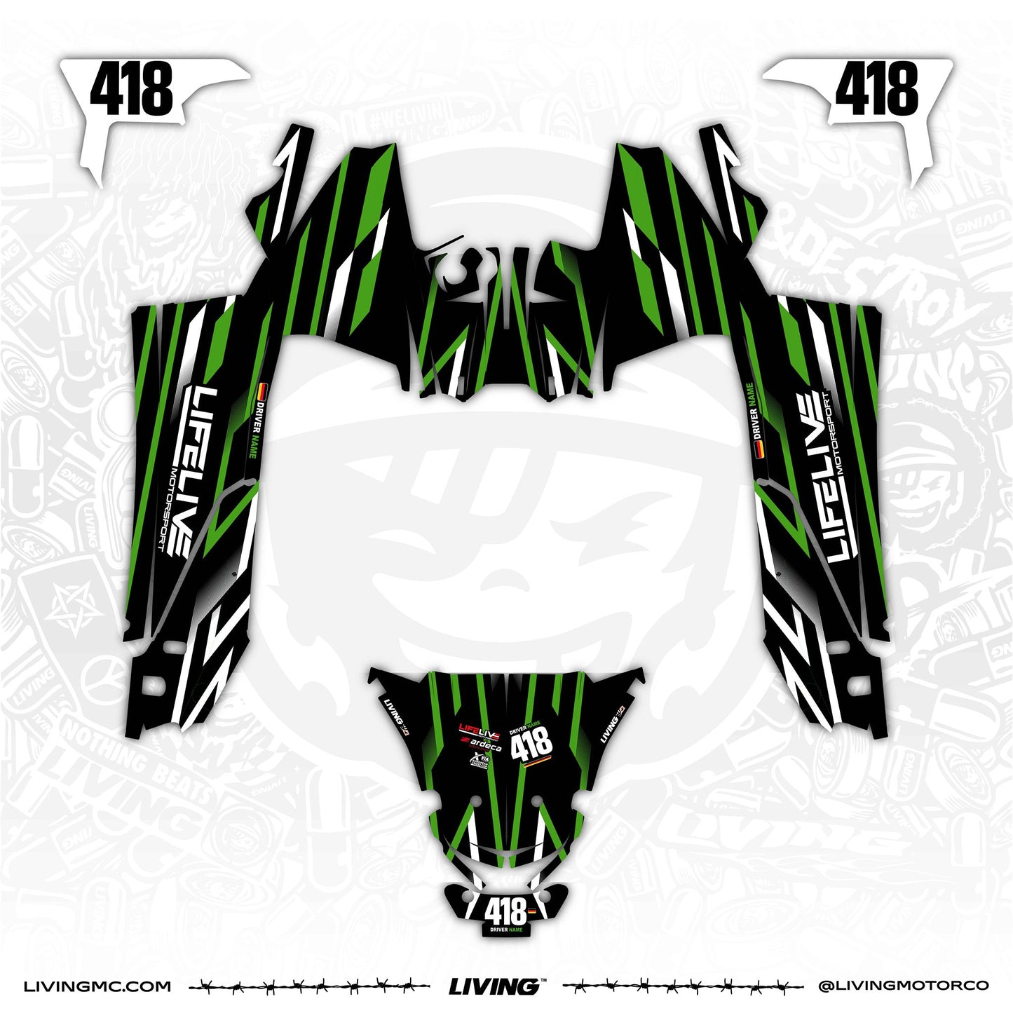 LifeLive TN5 Graphics Kit "Champs Green"