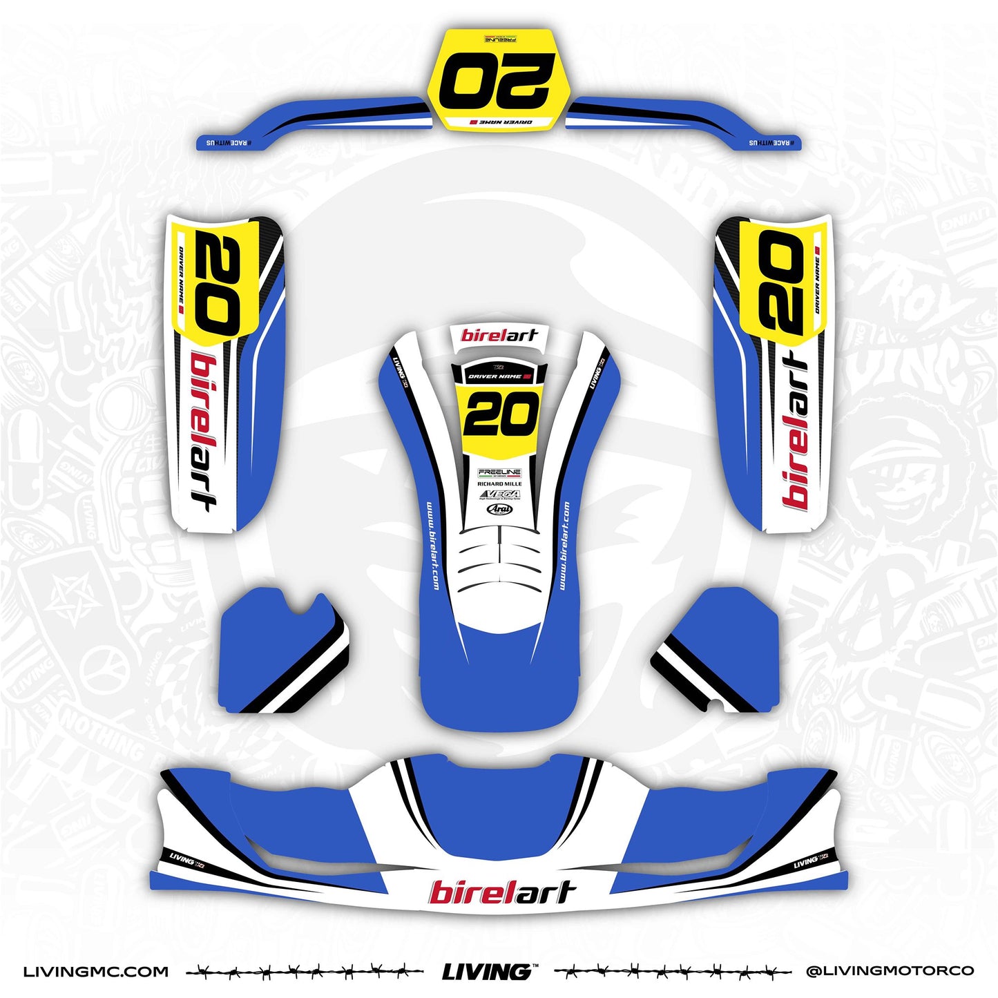 Birel ART Kart Graphics Kit "Factory Racing Blue"