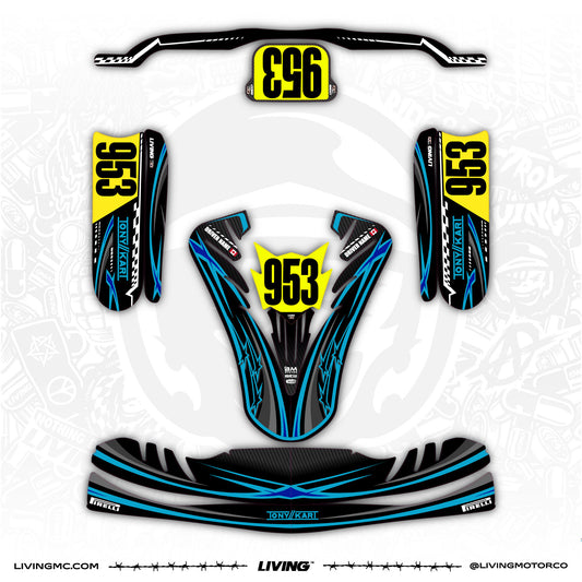 Tony Kart Kart Graphics Kit "Starship Blue"