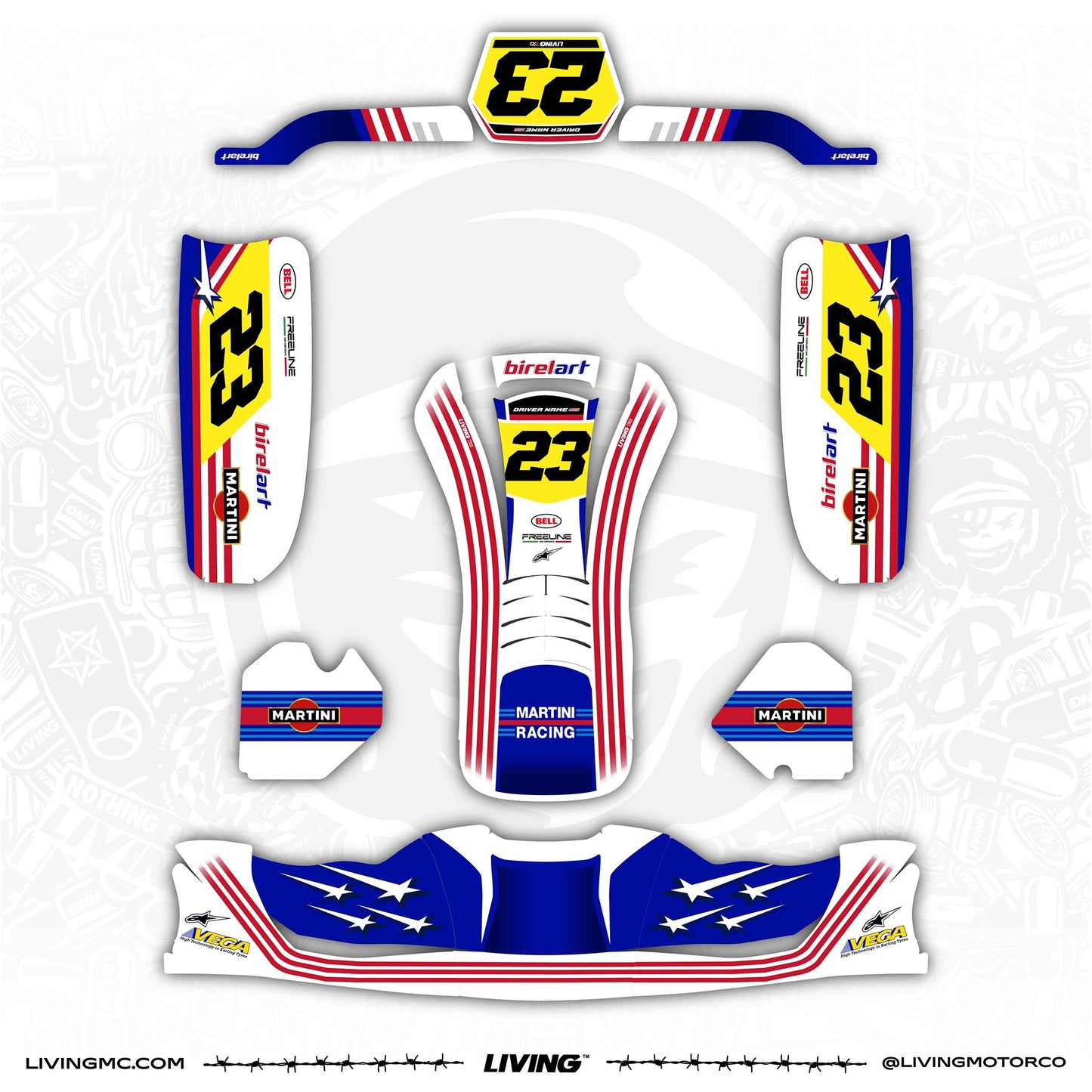 Birel ART Kart Graphics Kit "Martini Racing"