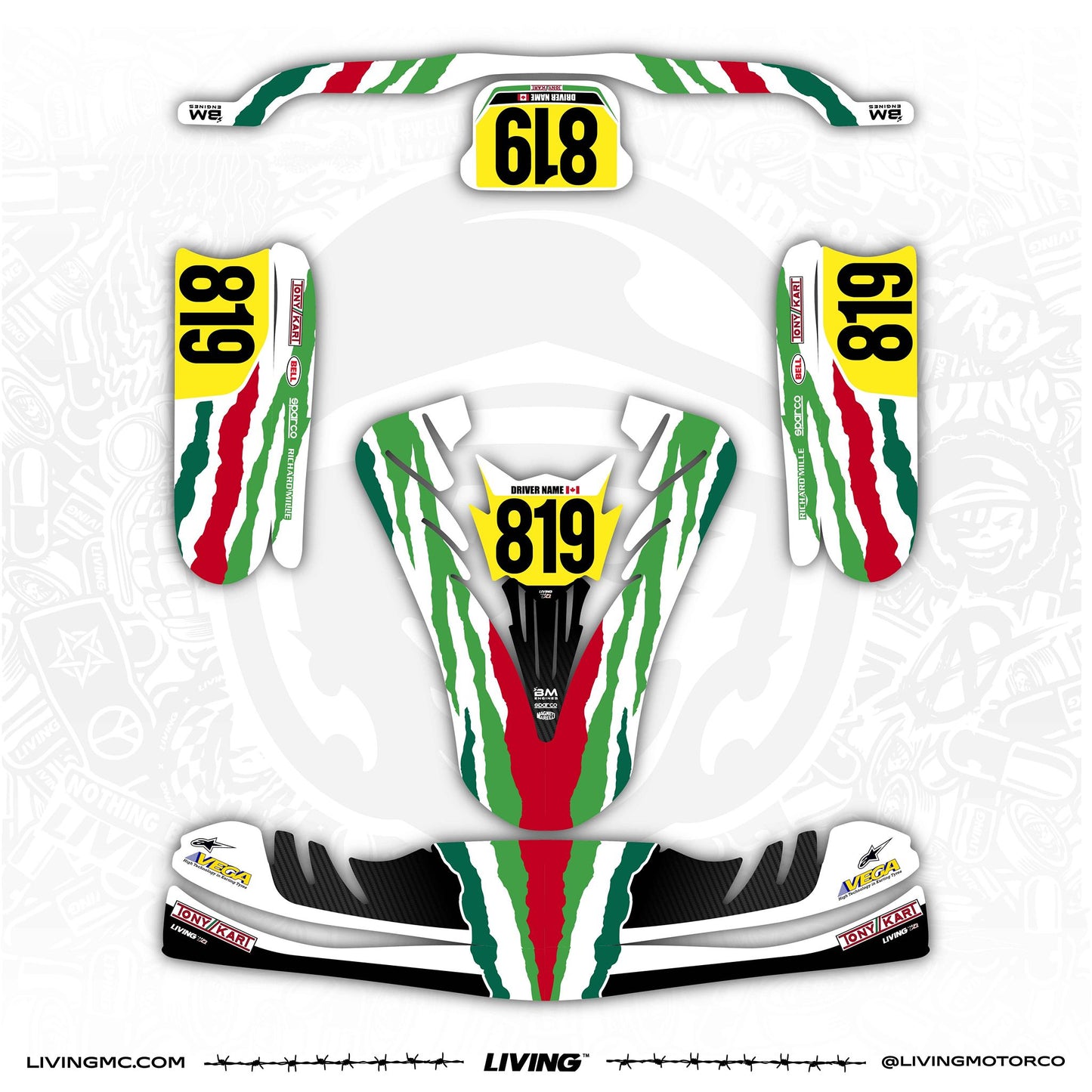 Tony Kart Kart Graphics Kit "Mullet"