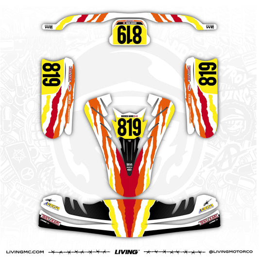 Tony Kart Kart Graphics Kit "Mullet Orange"