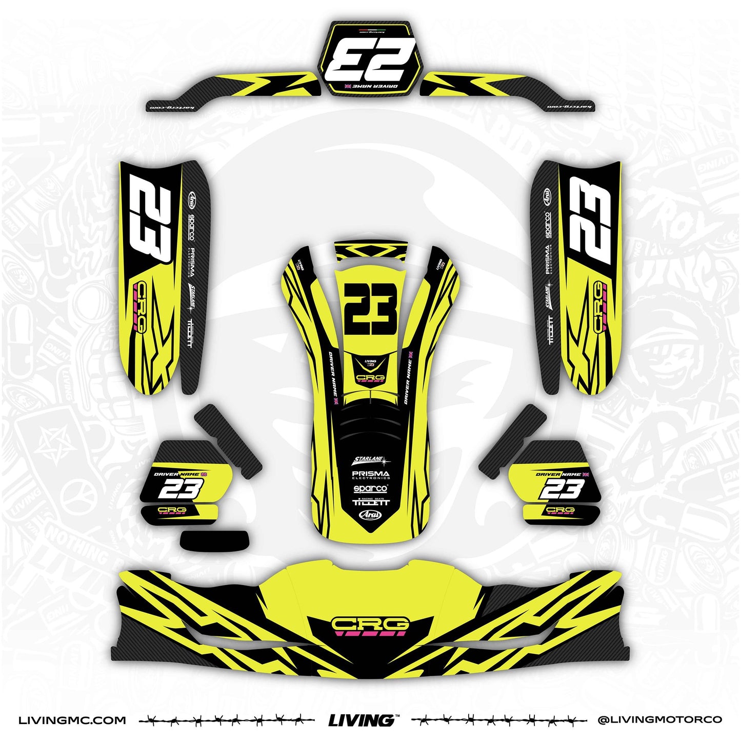 CRG Kart Graphics Kit "Flaggered"