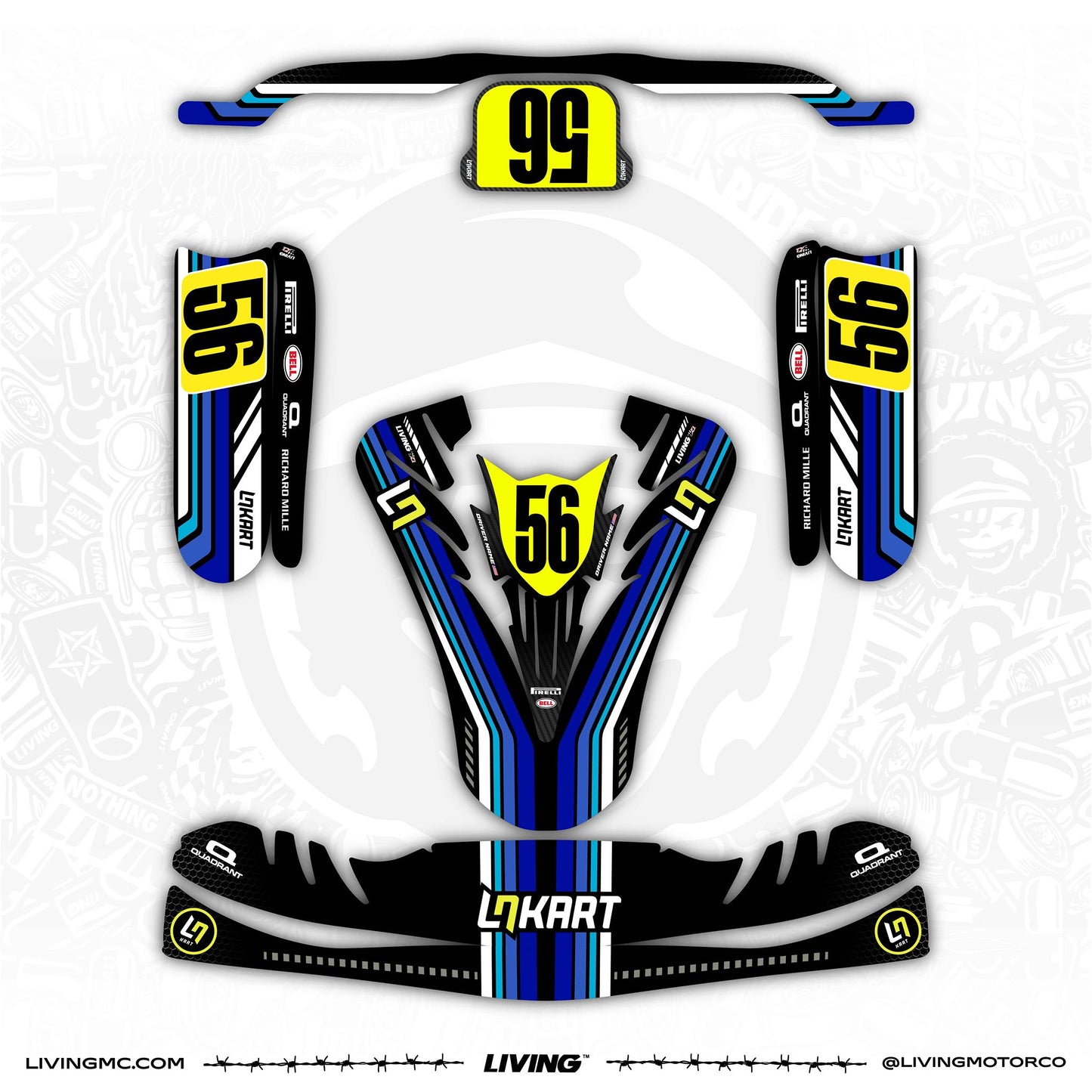 Lando Norris Kart Graphics Kit "Unknown Blue"