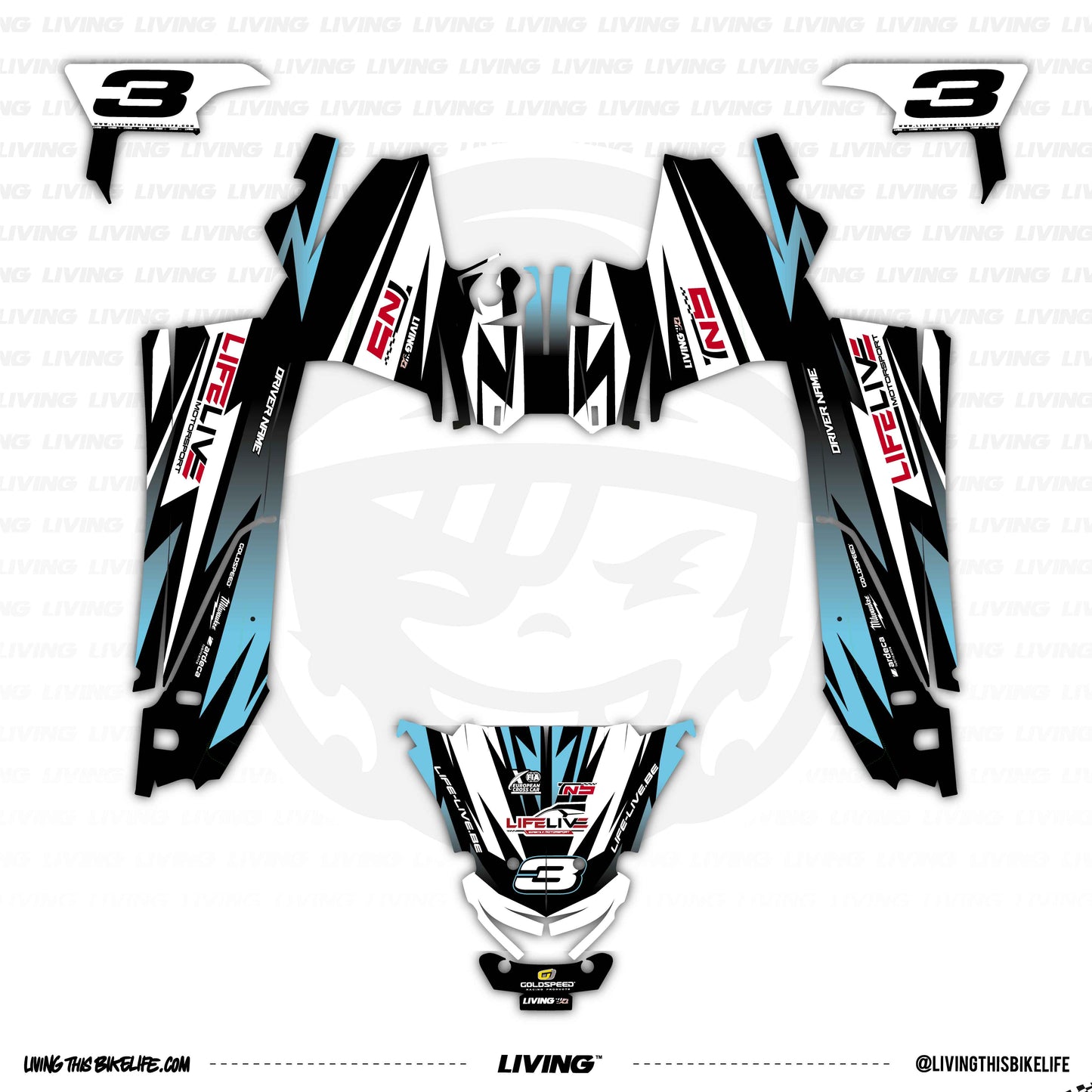 LifeLive TN5 Graphics Kit "Cearta Blue"