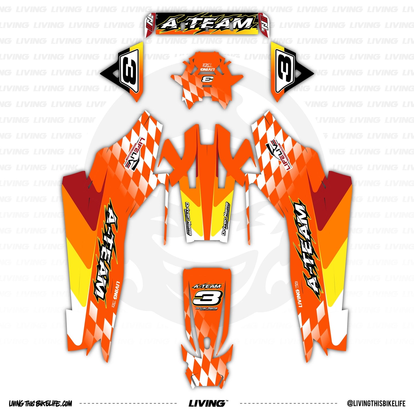 LifeLive TN11 Graphics Kit "Orange Racer"