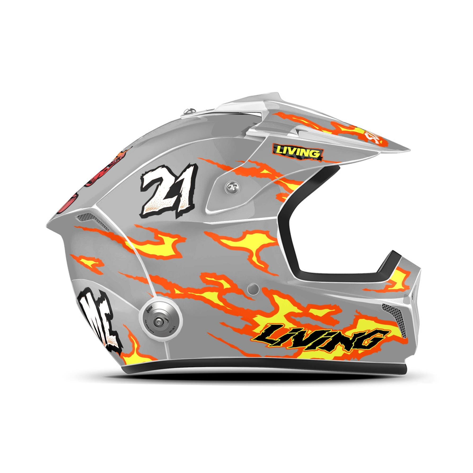 bike helmet lifes Brave Helmet Graphics Kit "Firestorm Orange" – LIVING MOTOR CO