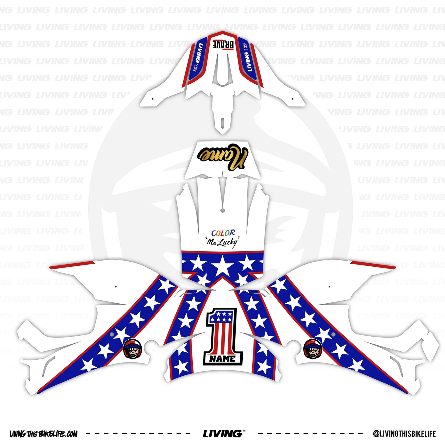 Brave Helmet Graphics Kit "Knievel Tribute"