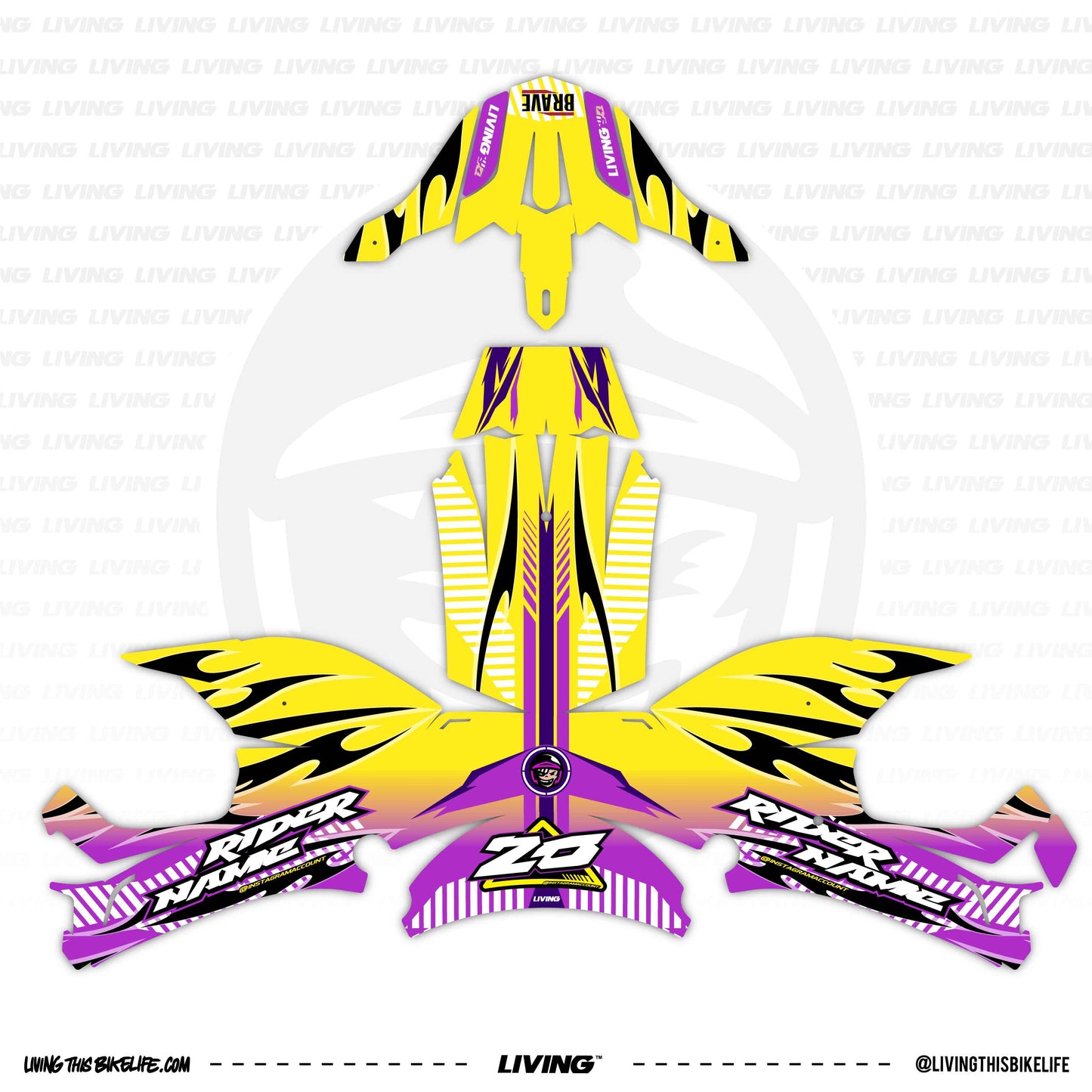 Brave Helmet Graphics Kit "Psycho Racer"