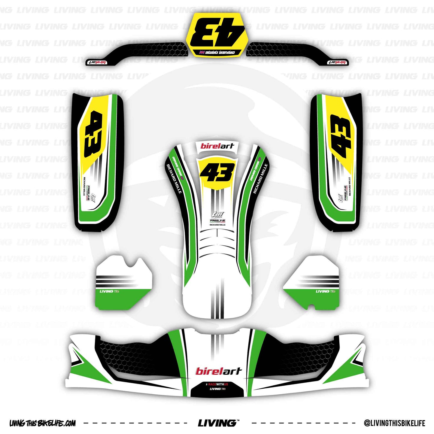 Birel ART Kart Graphics Kit "McCoy Green"