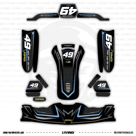CRG Kart Graphics Kit "Challenger Blue"