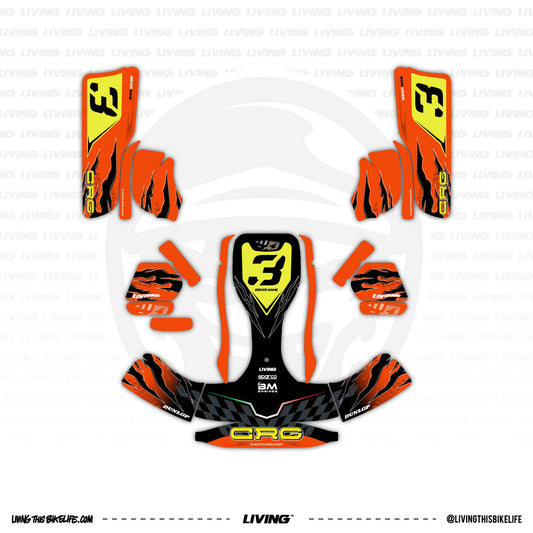 CRG NA3 Kart Graphics Kit "No Mercy Orange"