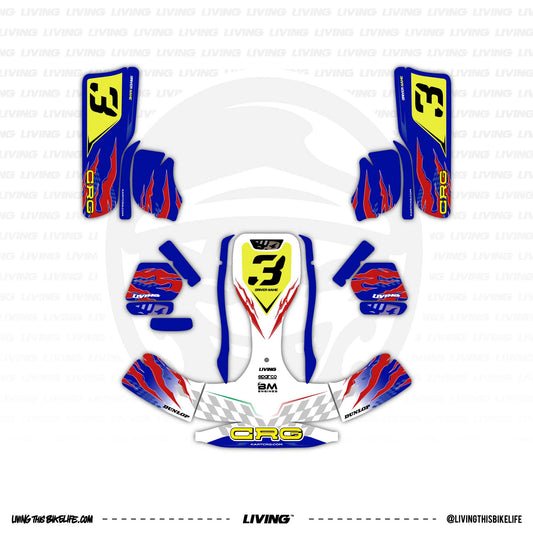 CRG NA3 Kart Graphics Kit "No Mercy Red Blue"