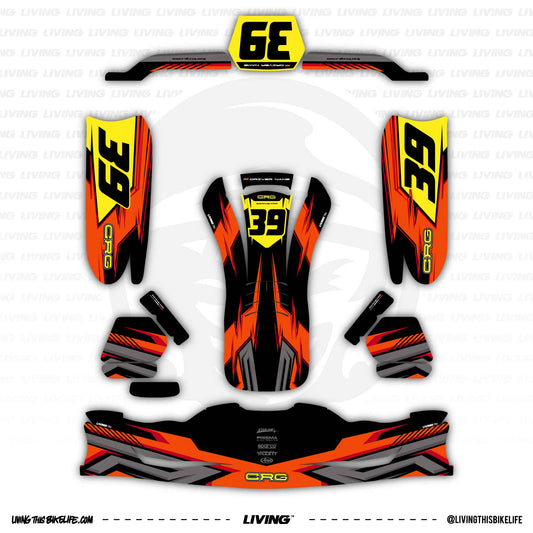 CRG Kart Graphics Kit "Pryzm Orange"