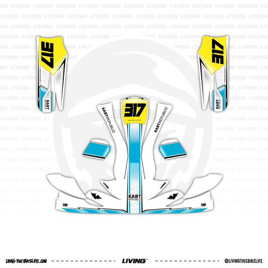 Kart Republic Graphics Kit "Blue Stripe"