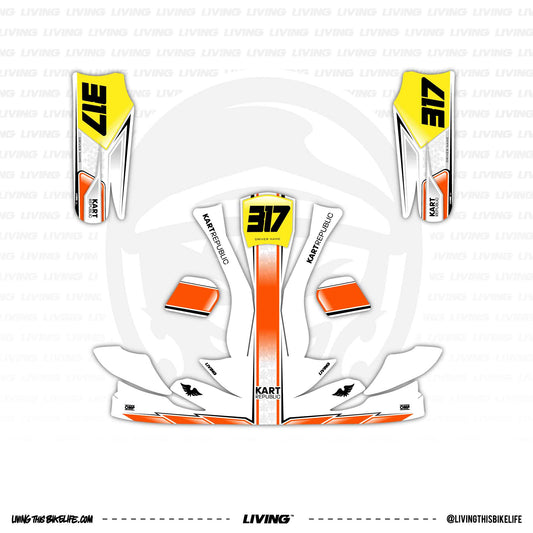 Kart Republic Graphics Kit "Orange Stripe"