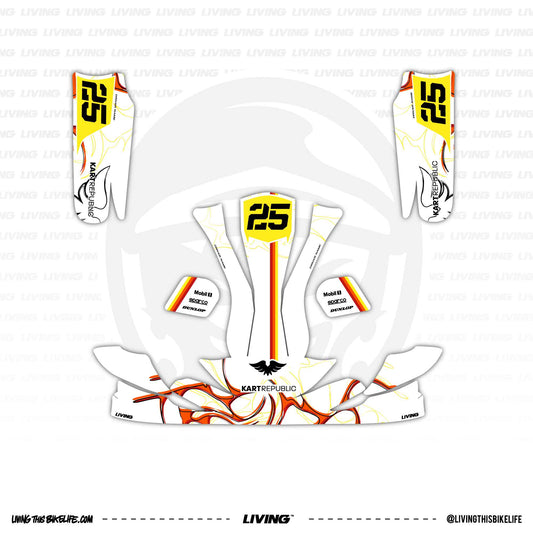 Kart Republic Graphics Kit "White Flame"