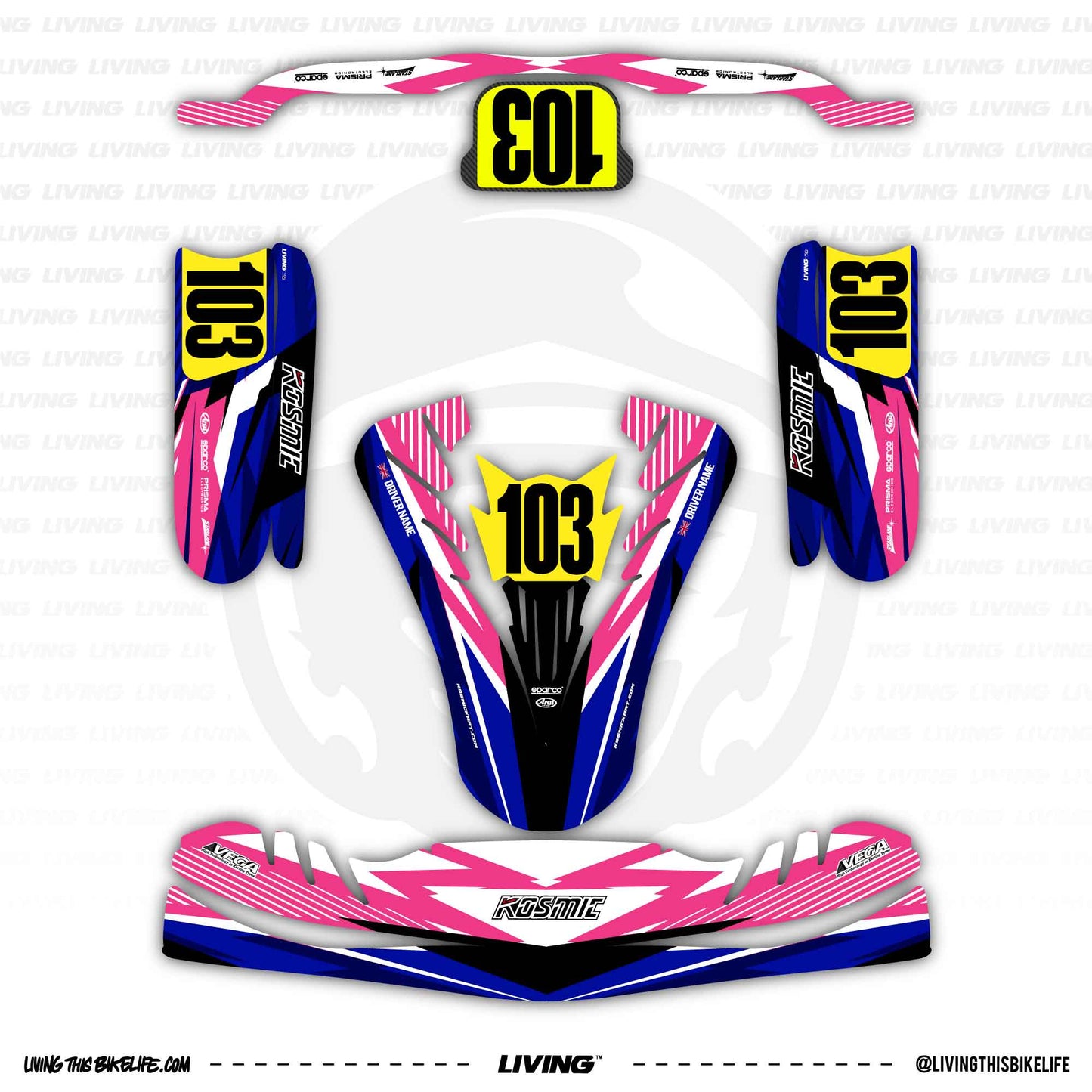 Kosmic Kart Graphics Kit "Tartar Blue"