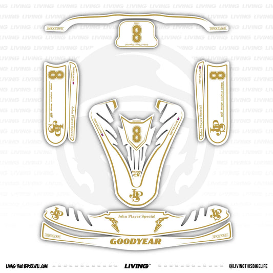 Tony Kart Kart Graphics Kit "John Player Special White"
