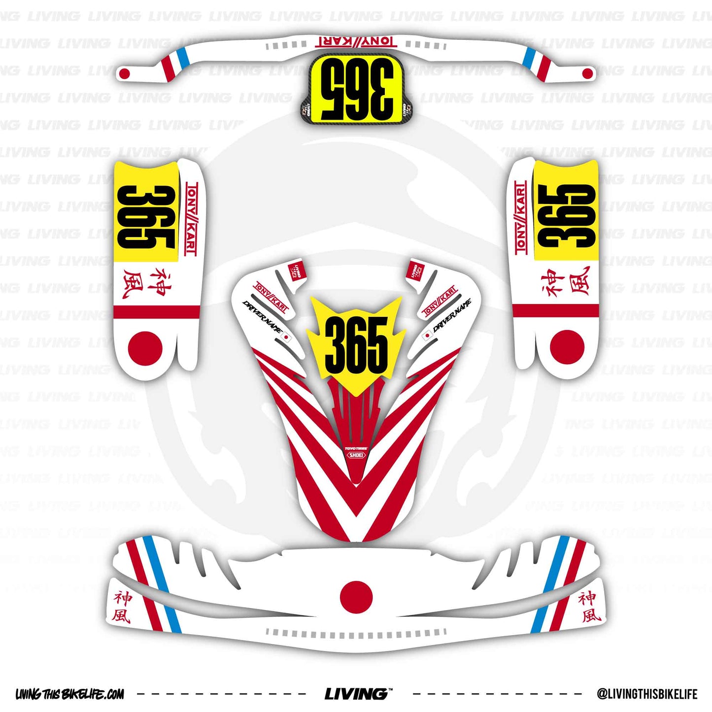 Tony Kart Kart Graphics Kit "Kamikaze"