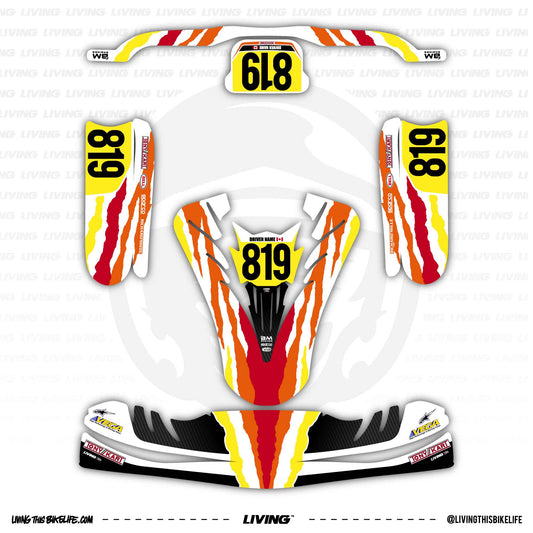 Tony Kart Kart Graphics Kit "Mullet Orange"