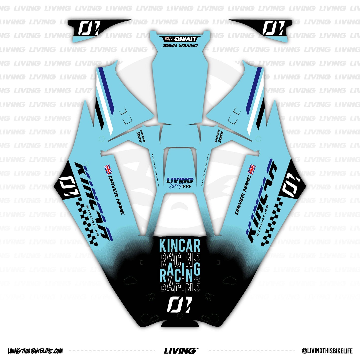 Kincar Graphics Kit "Solar Flare Blue"