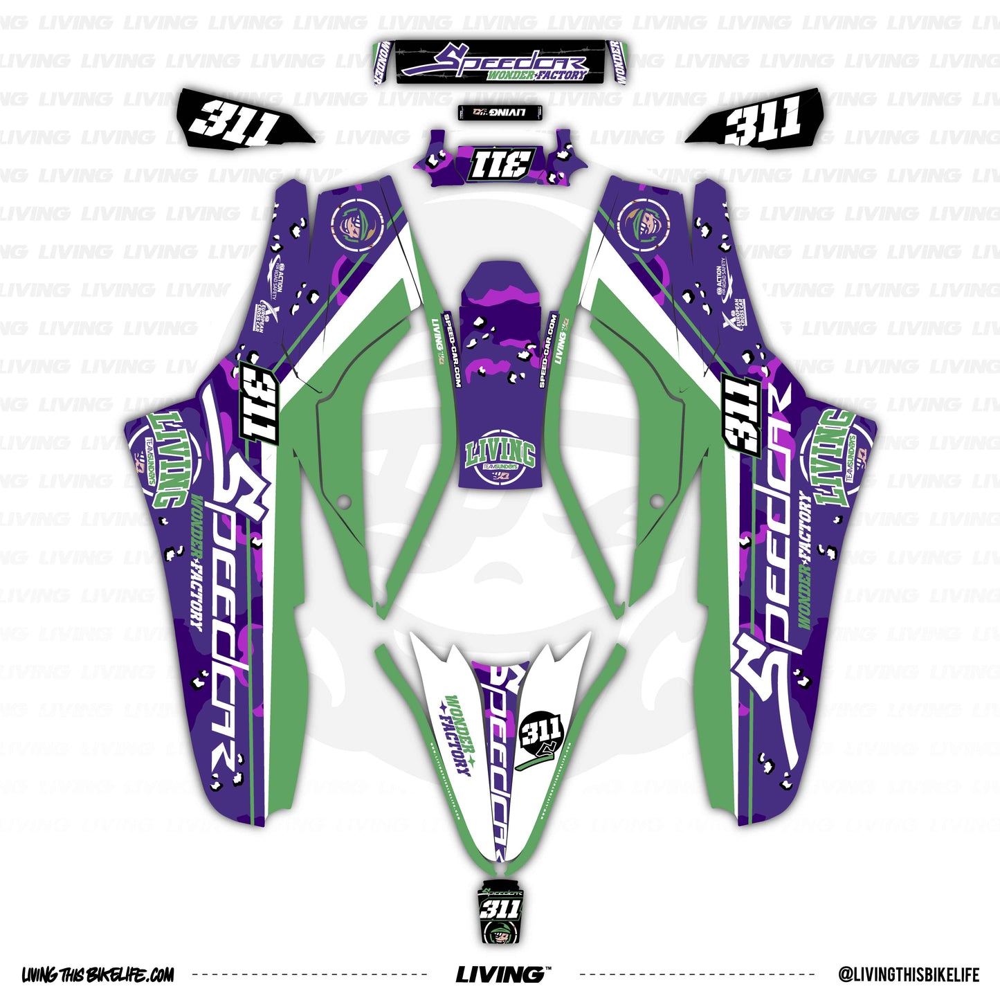 Speedcar Wonder Graphics Kit "Animal Mother Purple"