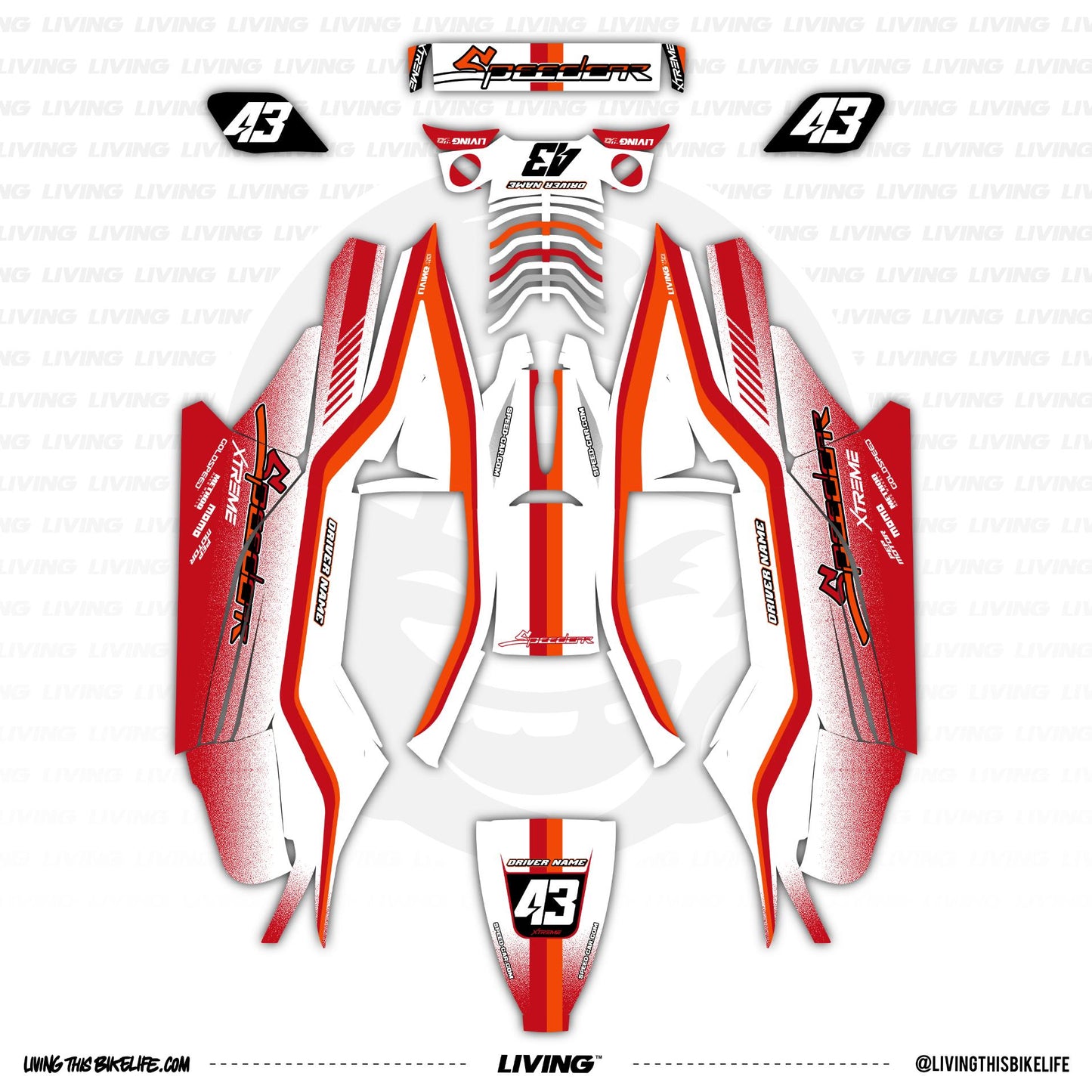 Speedcar Xtrem Graphics Kit "Red Ribbon"