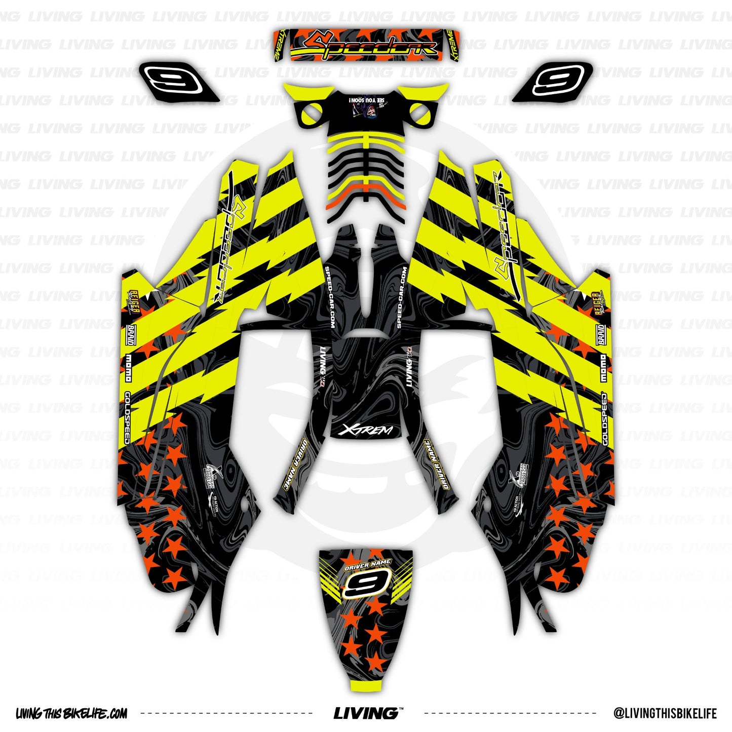 Speedcar Xtrem Graphics Kit "Stars & Straps"