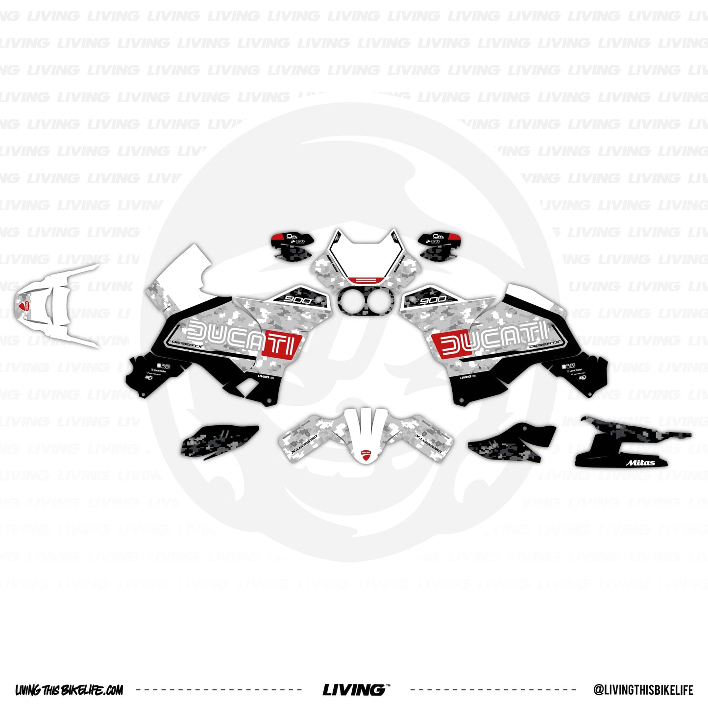 Ducati Desert X Graphics Kit "Digital Camo"