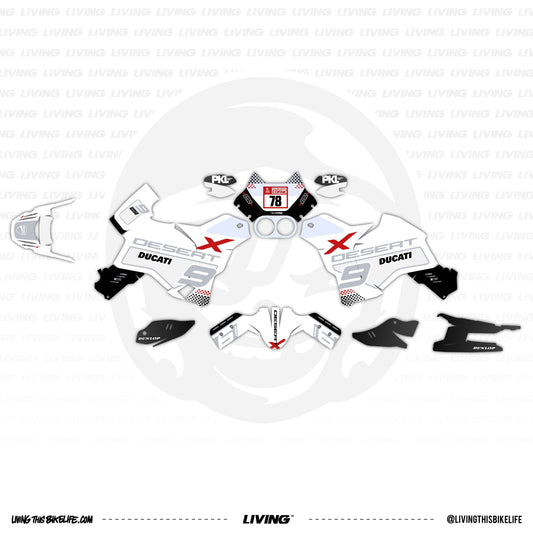Ducati Desert X Graphics Kit "Snow"