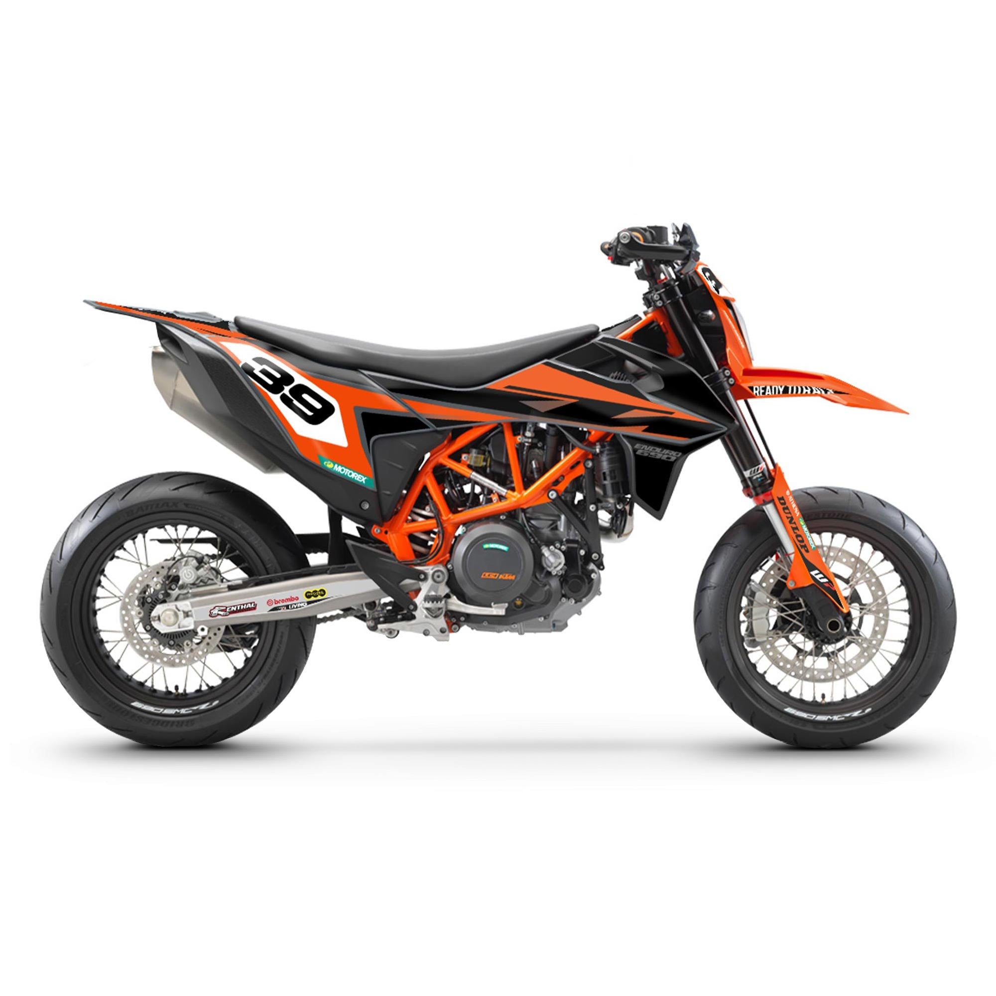 KTM 690 Enduro R / SMC Seat Cover 2008-2018 | Orange Sides With Black Pleats & Logo