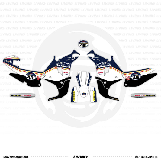 Kove 450 Rally Graphics Kit "Rothmans"
