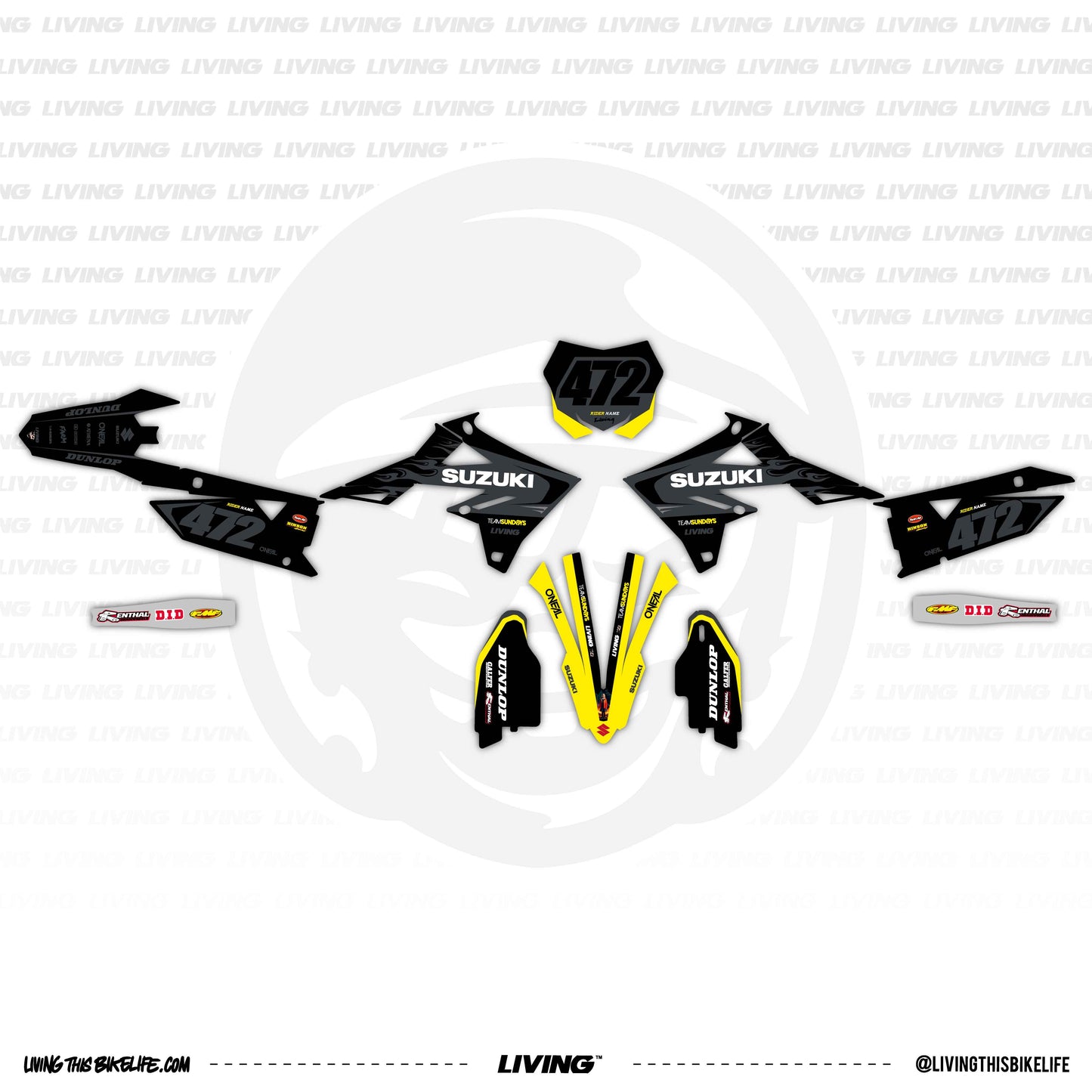 Suzuki Graphics Kit "TS Replica Flames"