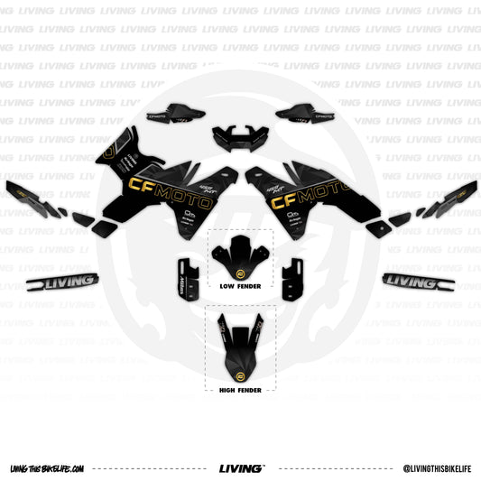 CFMOTO 450MT Graphics Kit "Black & Gold"