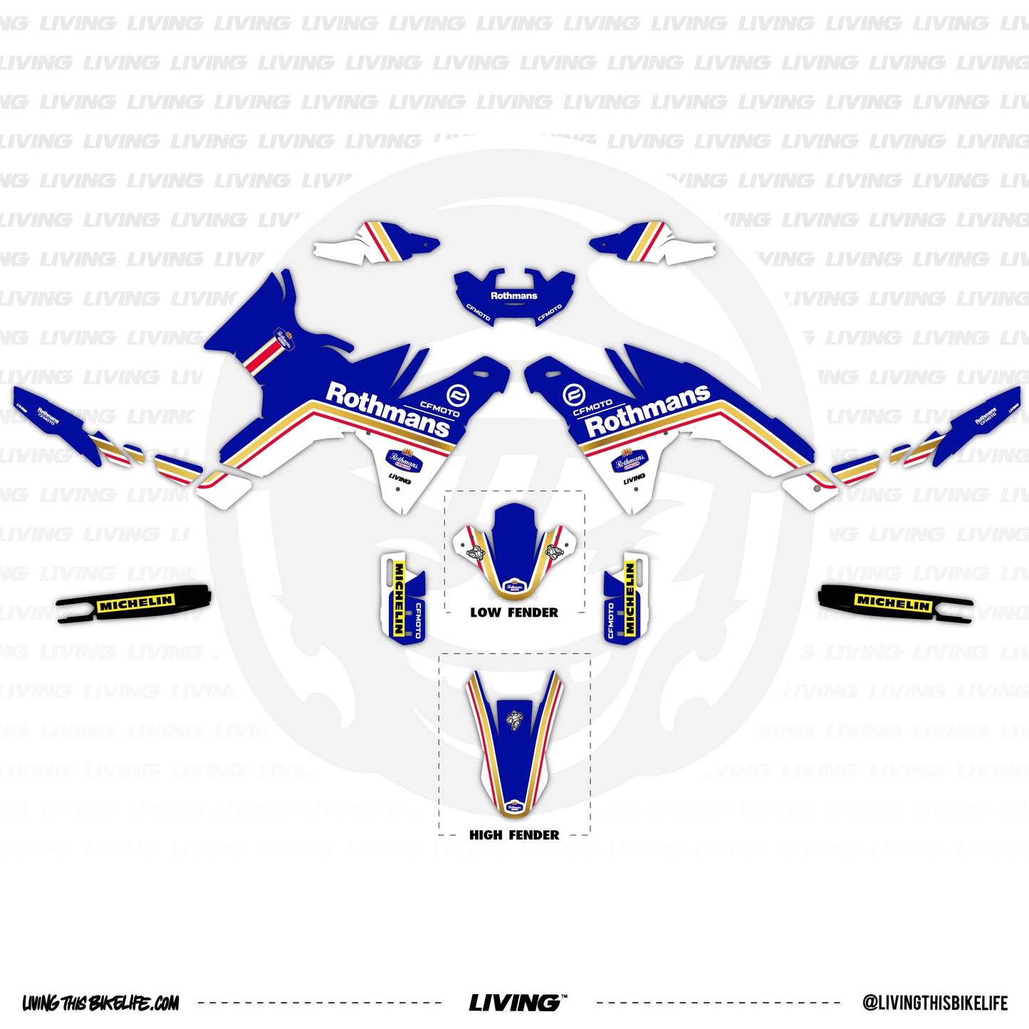 CFMOTO 450MT Graphics Kit "Rothmans"