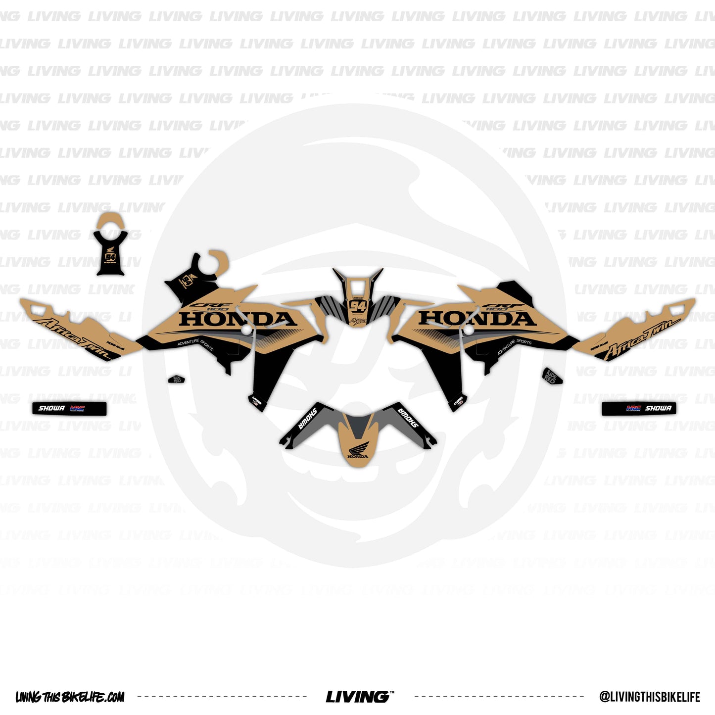 Africa Twin Graphics Kit "Fine Line Brown"
