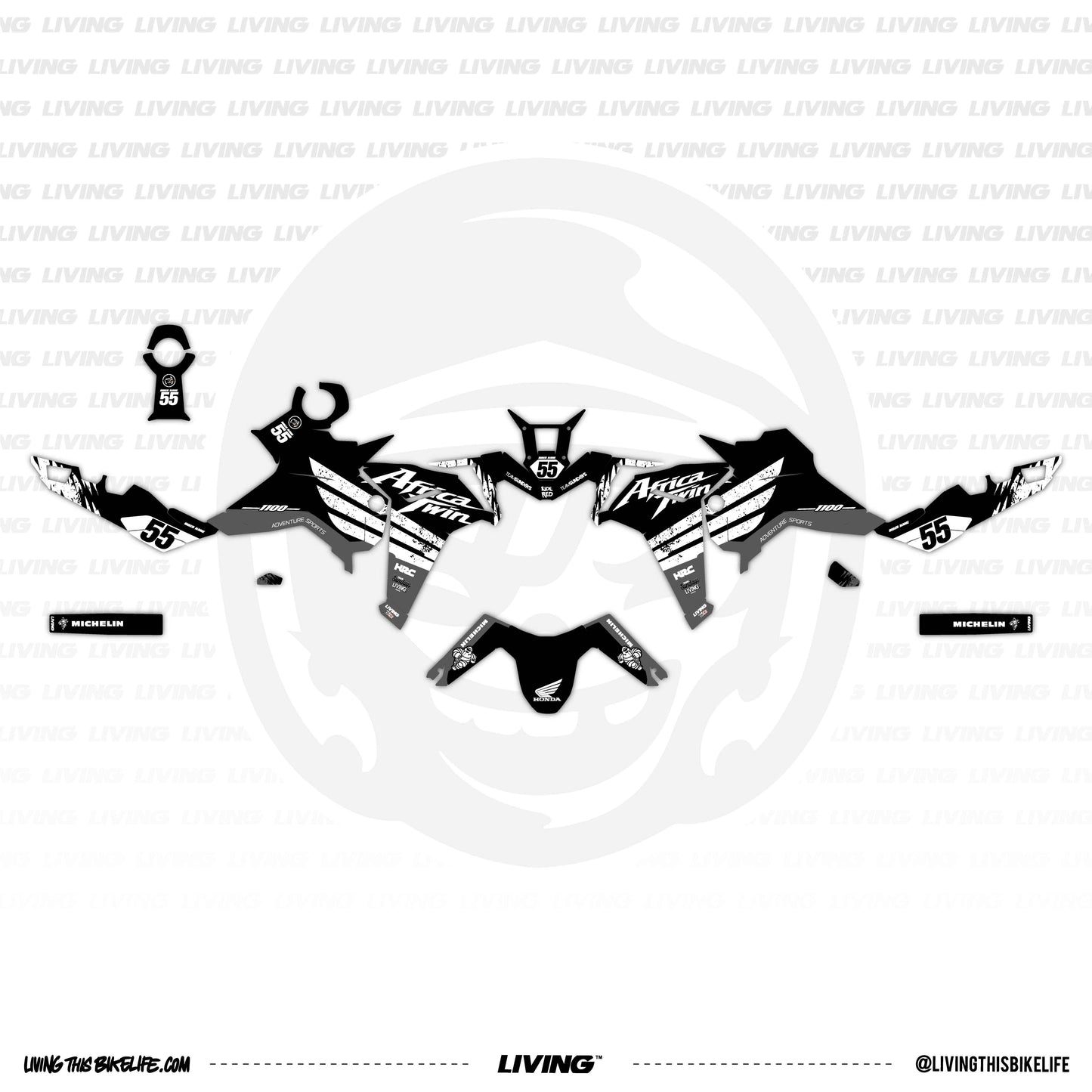 Africa Twin Graphics Kit "Wings Black"