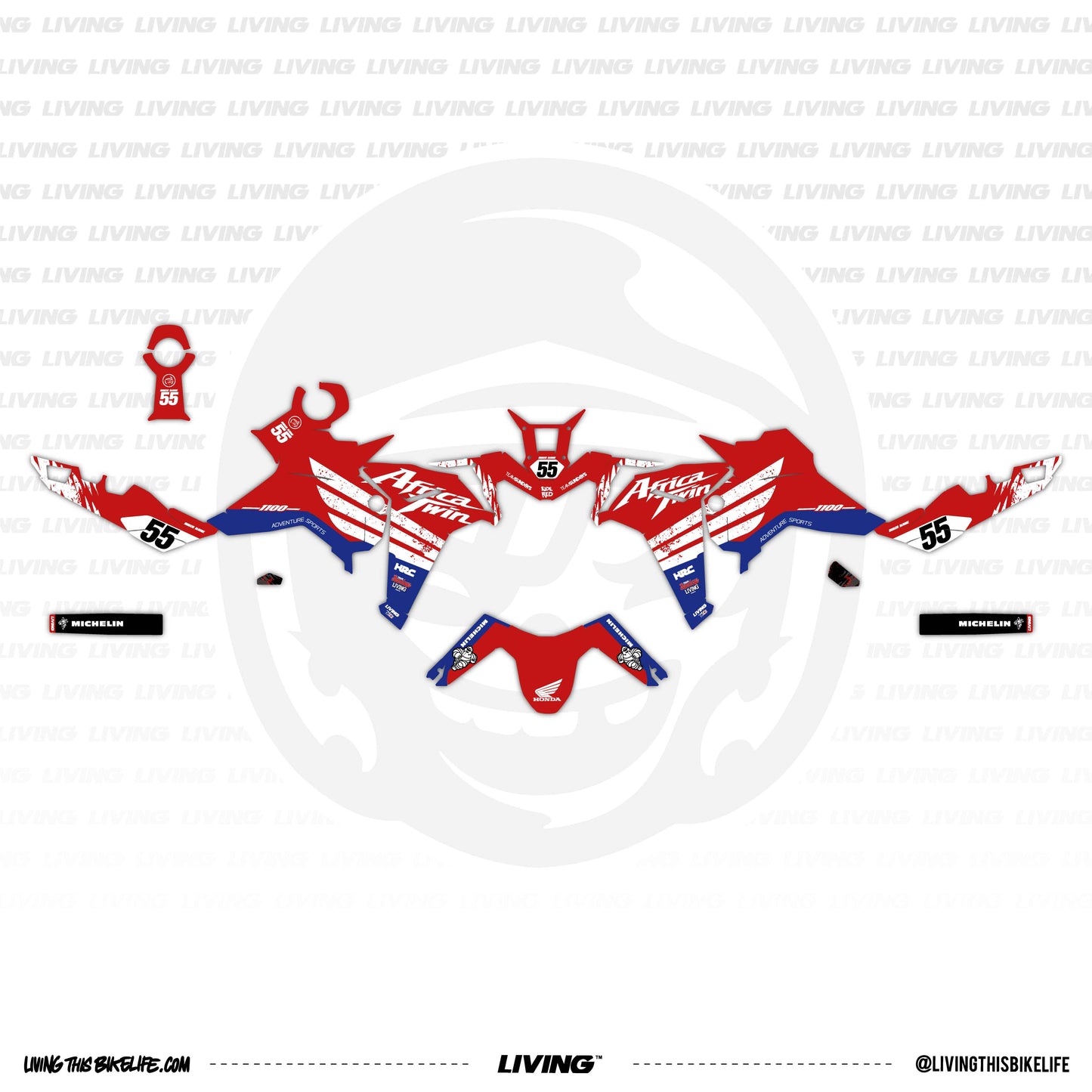 Africa Twin Graphics Kit "Wings Red"