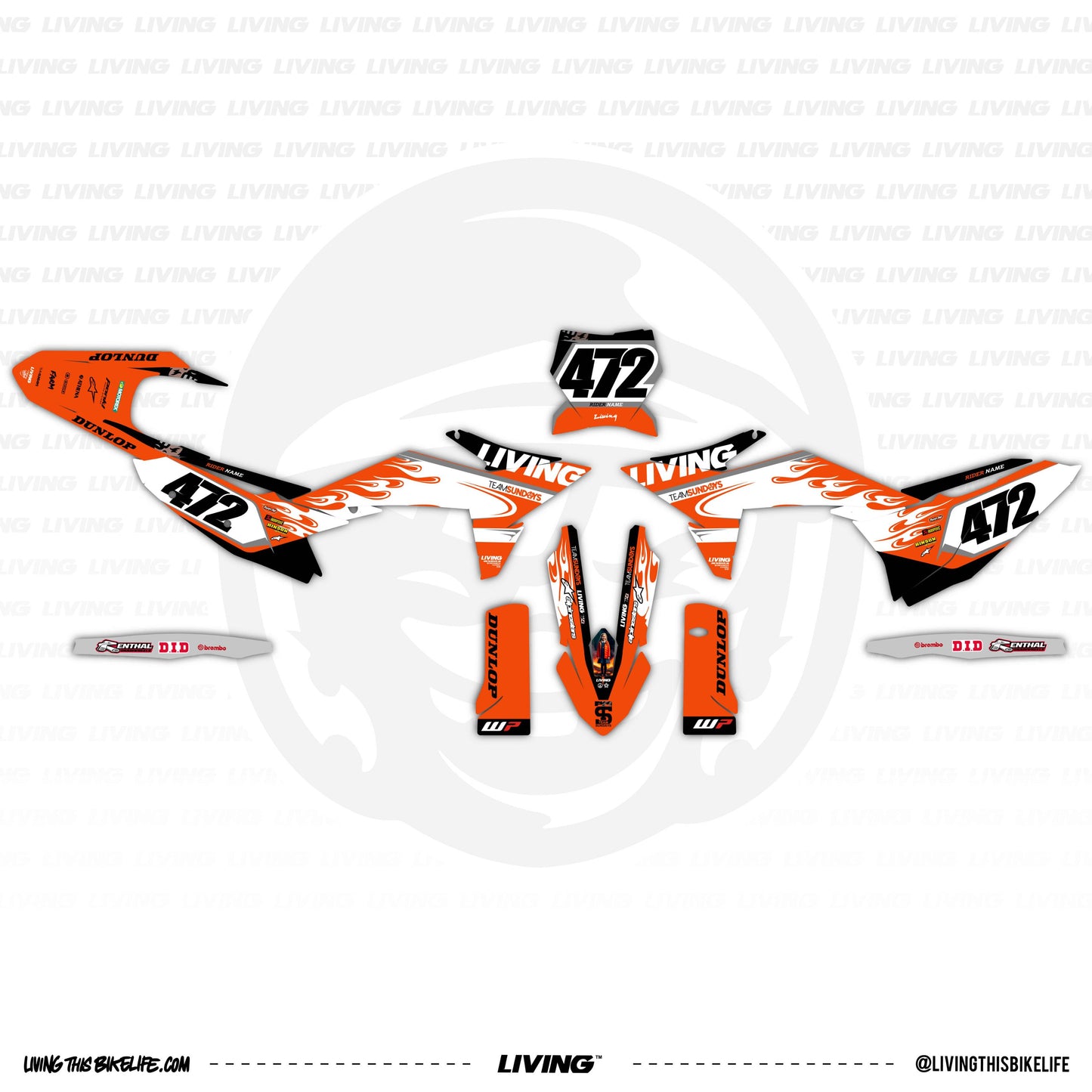 KTM Graphics Kit "TS Replica Flames"