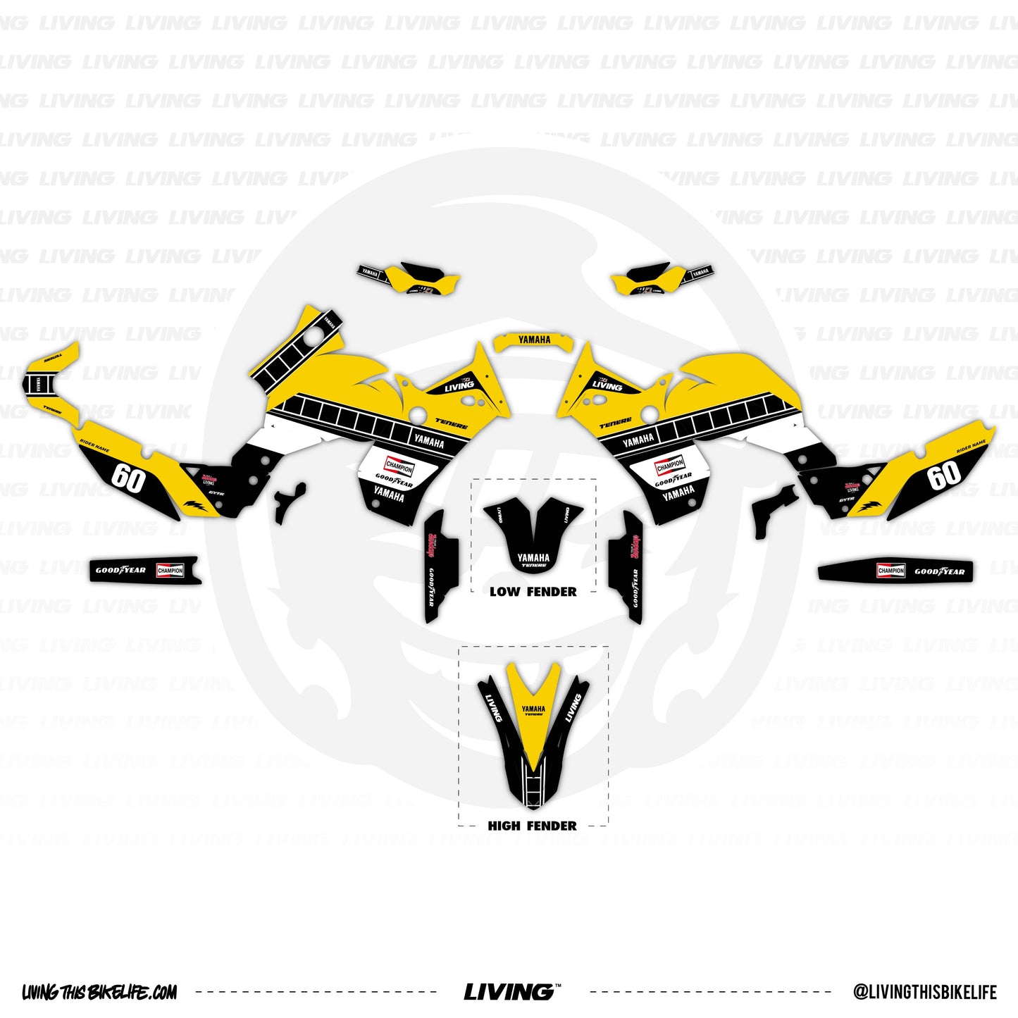 Yamaha Tenere 700 Graphics Kit "Anniversary Yellow"