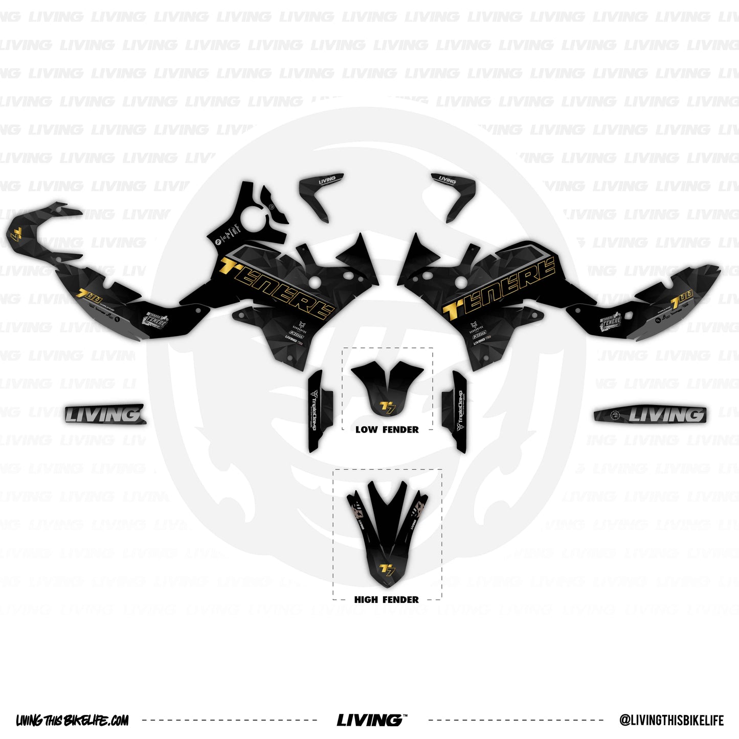 Yamaha Tenere 700 Graphics Kit "Black & Gold"