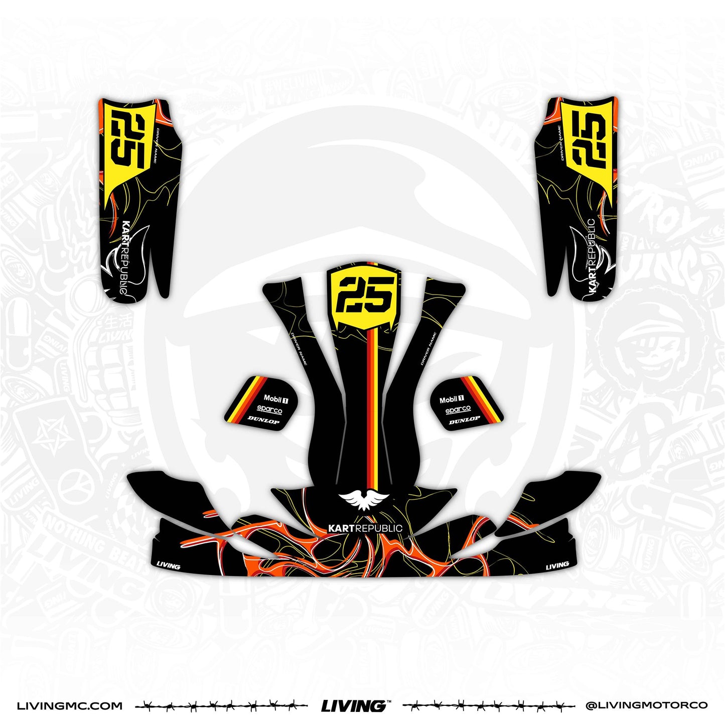 Kart Republic Graphics Kit "Black Flame"
