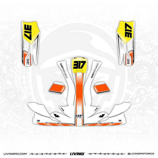 Kart Republic Graphics Kit "Orange Stripe"