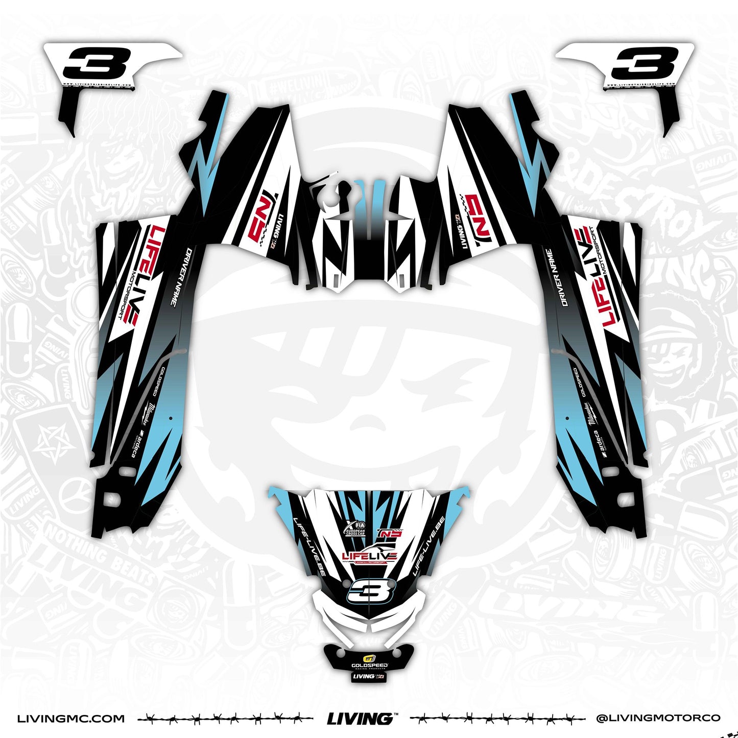 LifeLive TN5 Graphics Kit "Cearta Blue"