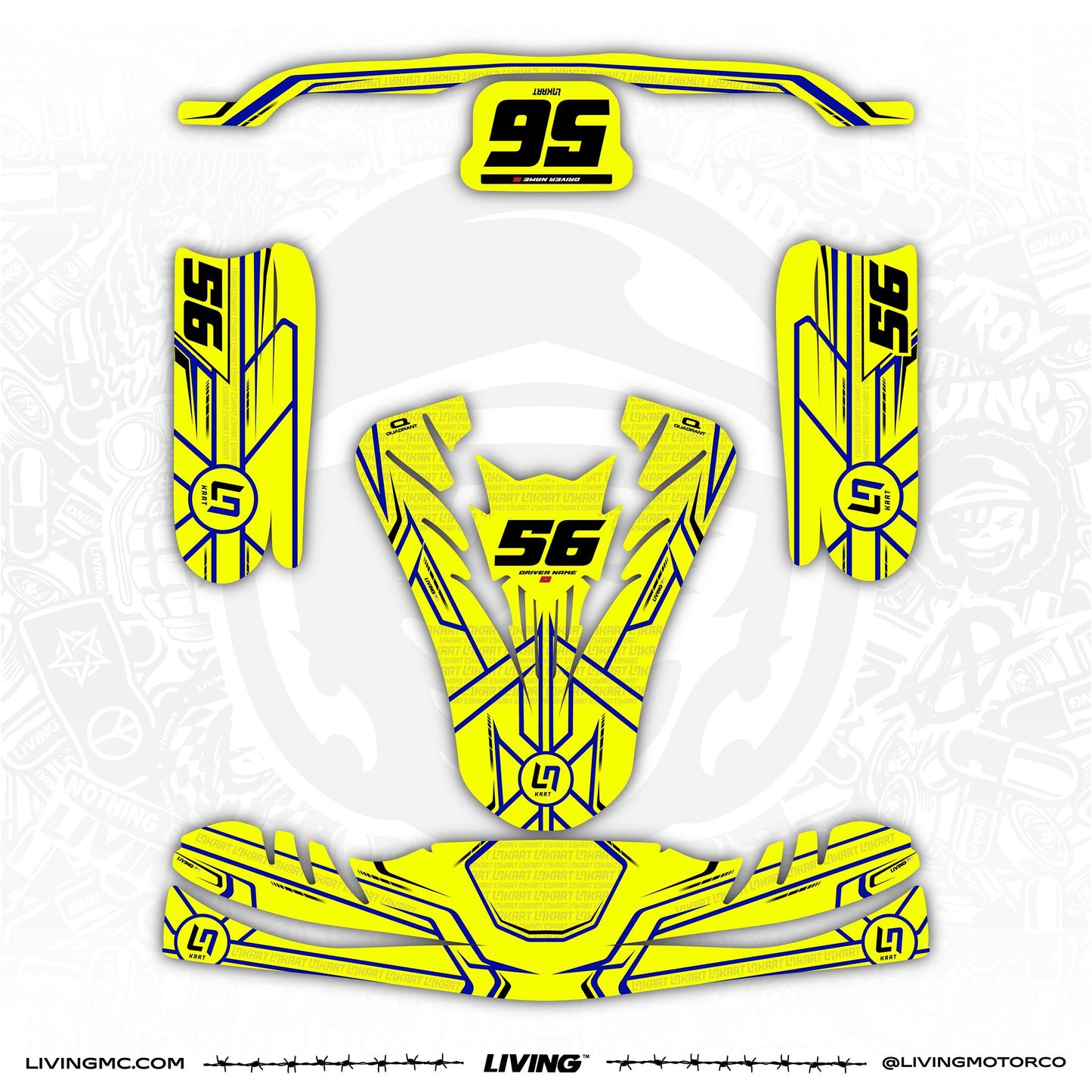 Lando Norris Kart Graphics Kit "LN Yellow"