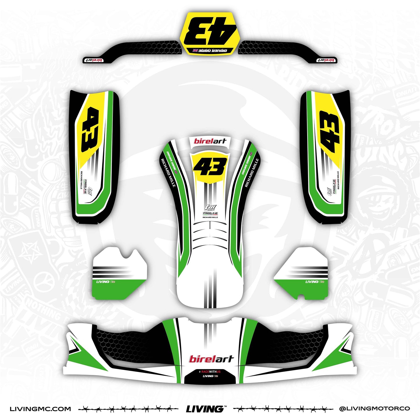Birel ART Kart Graphics Kit "McCoy Green"